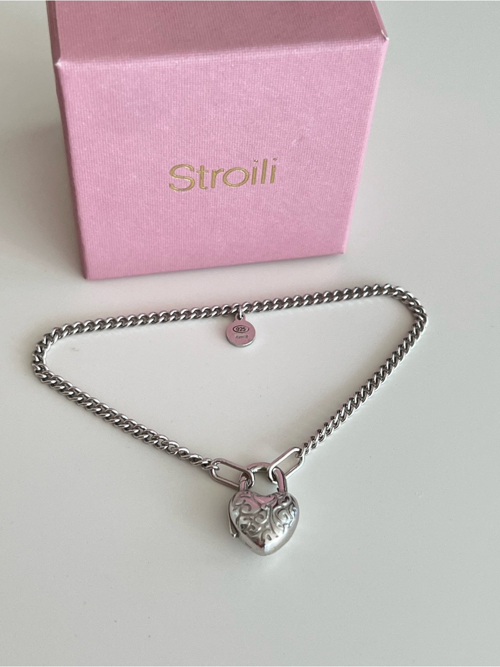 Authentic Sicilian Silver Heart Bracelet
